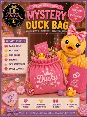 🐥🍓𝐌𝐘𝐒𝐓𝐄𝐑𝐘 𝐃𝐔𝐂𝐊𝐘 𝐁𝐀𝐆𝐒✨🐥 Cute Surprise Charms • Lucky Finds • Collectible Goodies